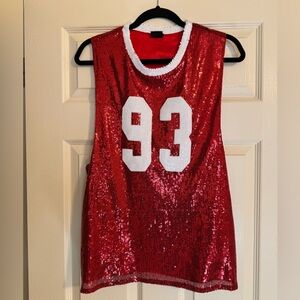 Red Sequin Tunic Tank/Shirt Dress Number 93